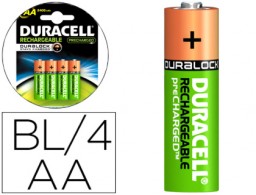 4 pilas recargables Duracell staycharged AA LR6 1,5V 2500mAh